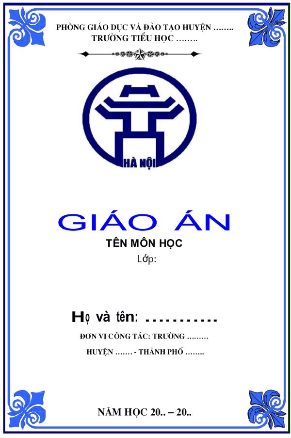 Mẫu bìa giáp án đẹp