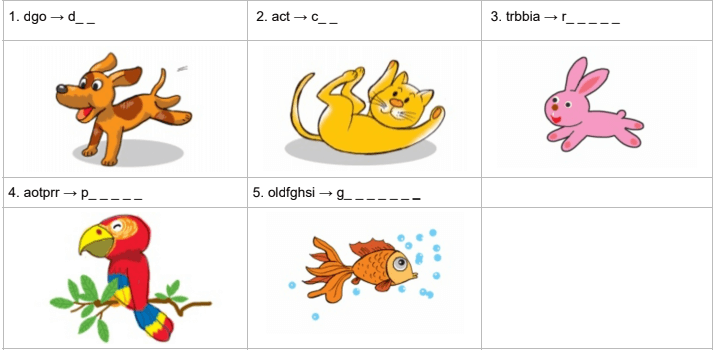 Đề kiểm tra tiếng Anh Unit 16 lớp 3 Do you have any pets?