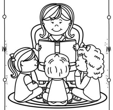 Tranh tô màu cô giáo