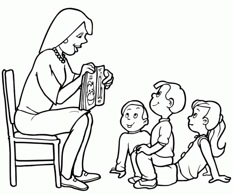 Tranh tô màu cô giáo