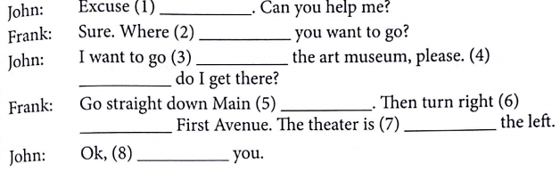 Bài tập Ngữ pháp tiếng Anh lớp 5 Unit 16 Where's the post office?