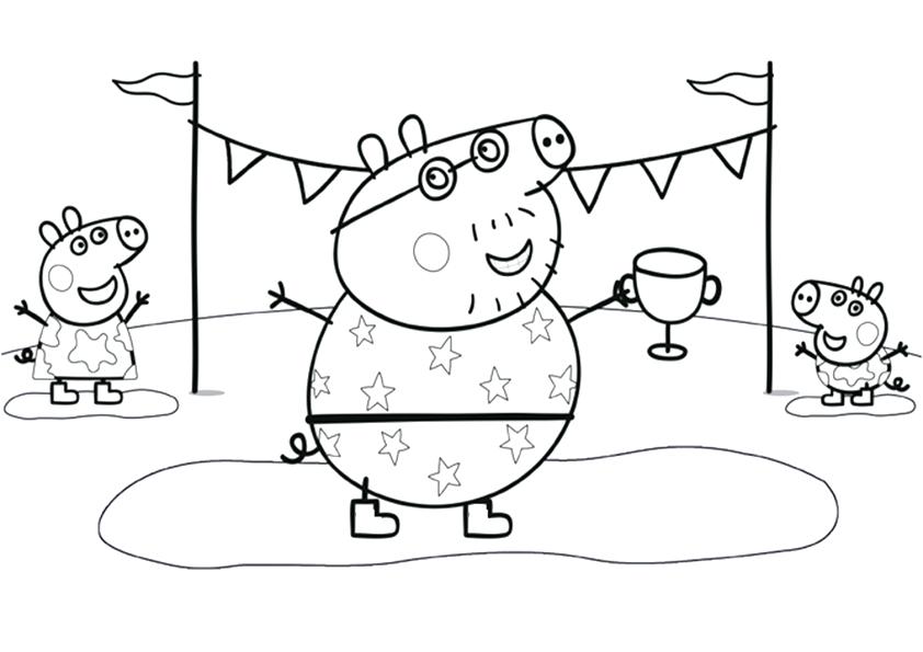 Download tranh tô màu peppa pig