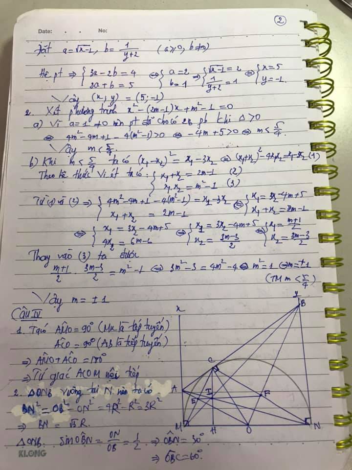 Đề thi khảo sát chất lượng lớp 9 môn Toán trường THCS Trưng Vương, Hoàn Kiếm năm học 2019 - 2020 - Lần 2