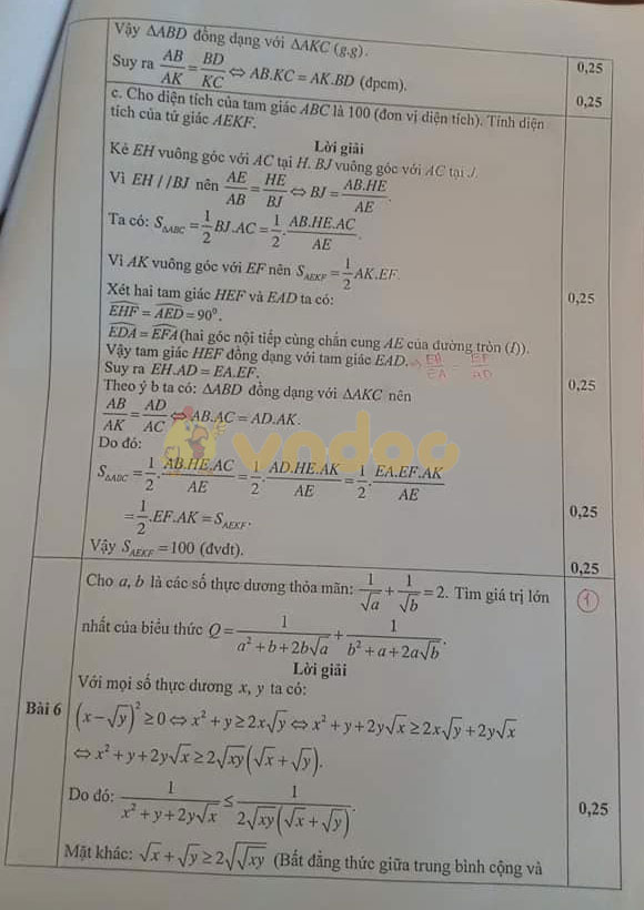 Đề thi chọn học sinh giỏi lớp 9 môn Toán Phòng GD&ĐT Thái Nguên năm học 2019 - 2020