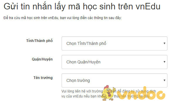 Cách tra cứu mã học sinh trên VnEdu