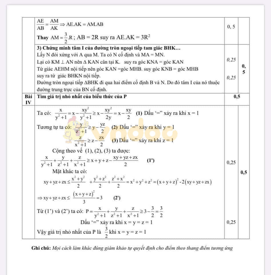 Đề thi học kì 2 lớp 9 môn Toán Phòng GD&ĐT quận Hai Bà Trưng năm học 2019 - 2020