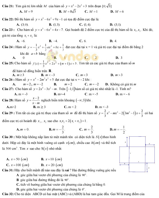 60 đề thi thử THPT Quốc gia môn Toán