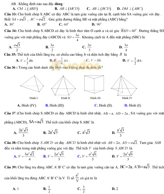 60 đề thi thử THPT Quốc gia môn Toán