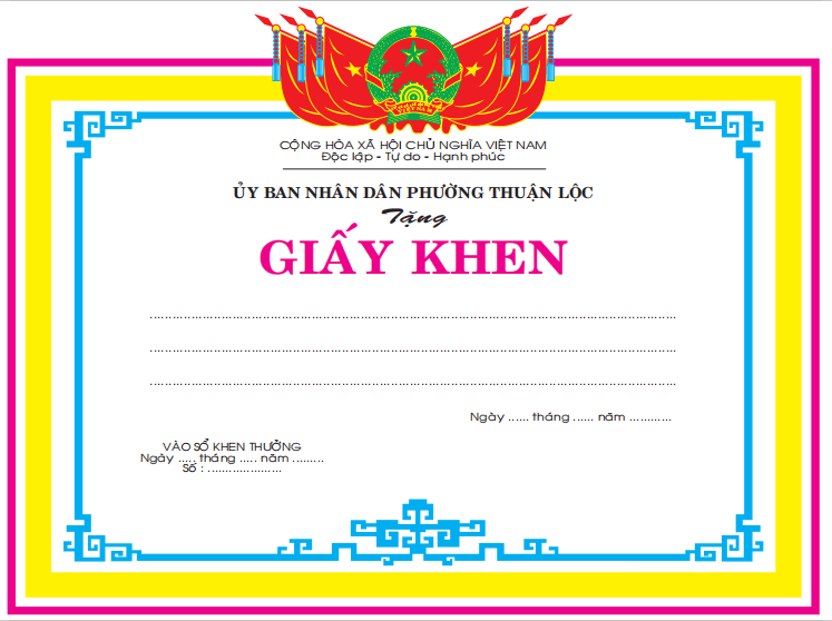 Mẫu giấy khen học sinh giỏi