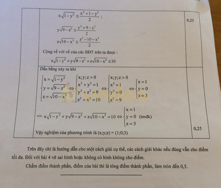 Đề thi học kì 2 Toán 9 Phòng GD&ĐT Kiến Xương năm học 2019 - 2020