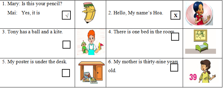 Đề thi học kì 2 lớp 3 môn Tiếng Anh có file nghe số 1