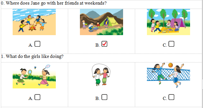 Đề thi học kì 2 môn Tiếng Anh lớp 4 có file nghe số 8