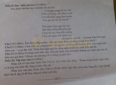 Đề thi Văn lớp 8 học kì 2 năm 2020 Phòng GD&ĐT huyện Xuân Trường