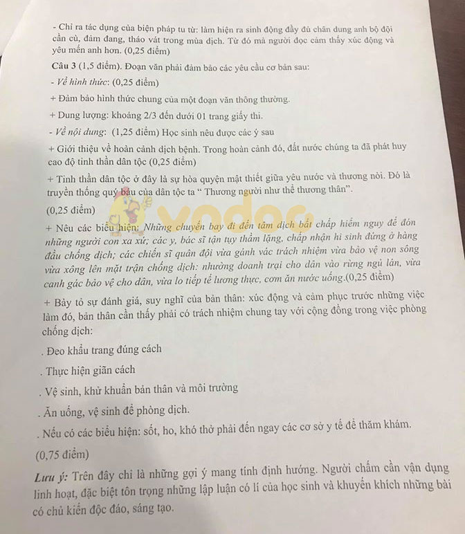 Đề thi khảo sát chất lượng lớp 9 môn Văn Phòng GD&ĐT Mê Linh năm học 2019 - 2020 (đợt 2)