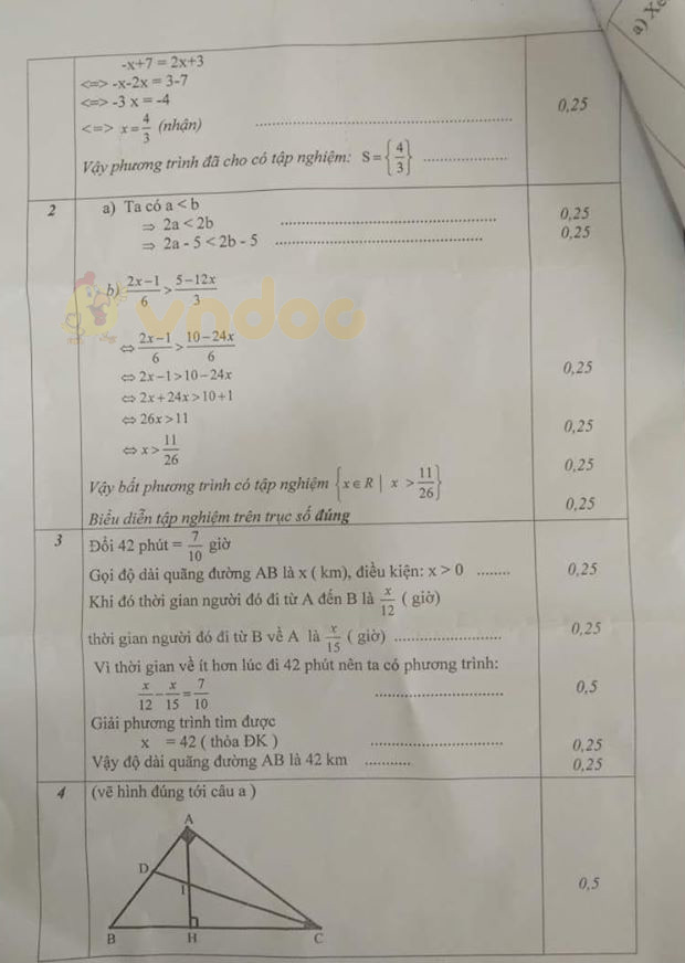 Đề thi học kì 2 lớp 8 môn Toán Phòng GD&ĐT Phú Giáo năm học 2019 - 2020