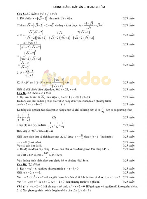 Đề thi khảo sát chất lượng lớp 9 môn Toán trường THCS Trưng Vương, Hoàn Kiếm năm học 2019 - 2020 - Lần 4