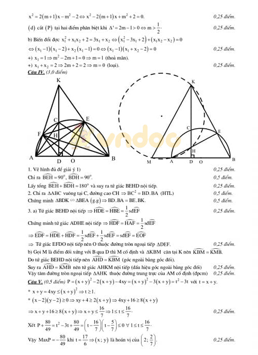 Đề thi khảo sát chất lượng lớp 9 môn Toán trường THCS Trưng Vương, Hoàn Kiếm năm học 2019 - 2020 - Lần 4