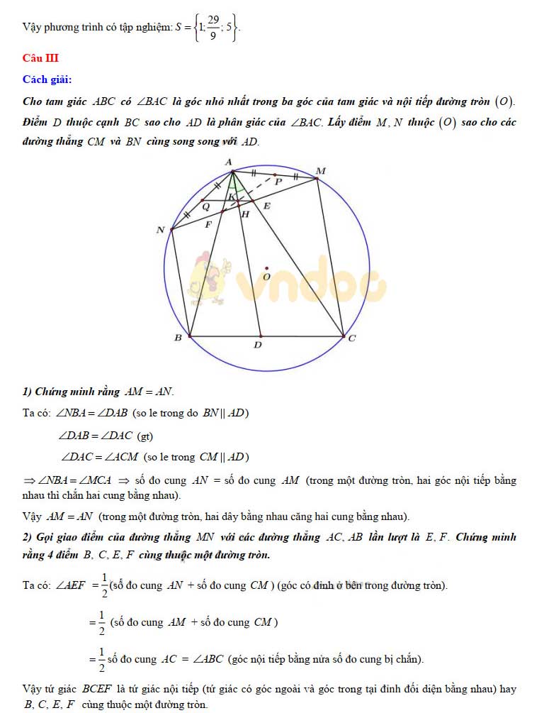 Đề thi tuyển sinh vào lớp 10 môn Toán năm 2020 Trường THPT Chuyên KHTN, Hà Nội (vòng 1)