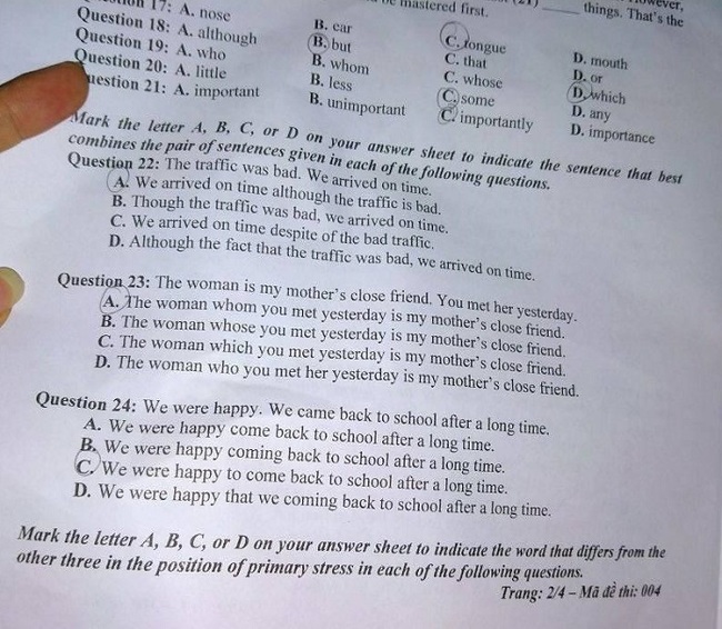 Đề thi tuyển sinh vào lớp 10 môn Anh năm 2020 Ninh Bình trang 4