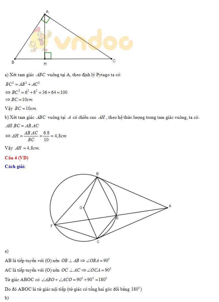 Đáp án đề thi tuyển sinh lớp 10 môn Toán tỉnh Cao Bằng năm 2020