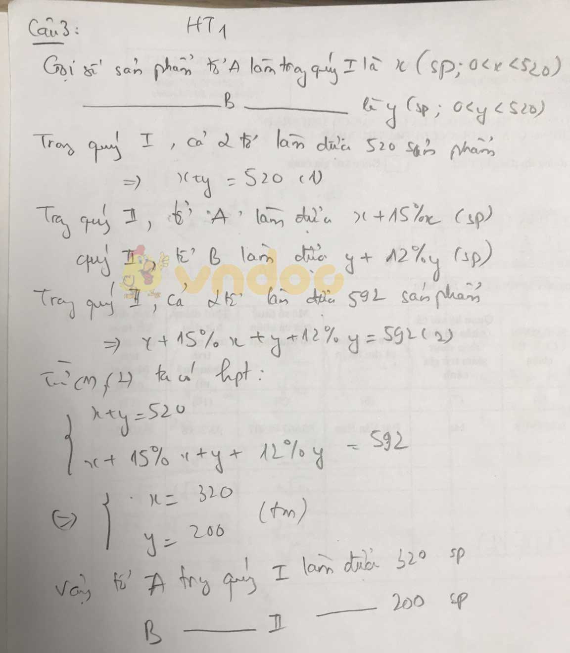 Đáp án đề thi tuyển sinh lớp 10 môn Toán tỉnh Hà Tĩnh năm 2020