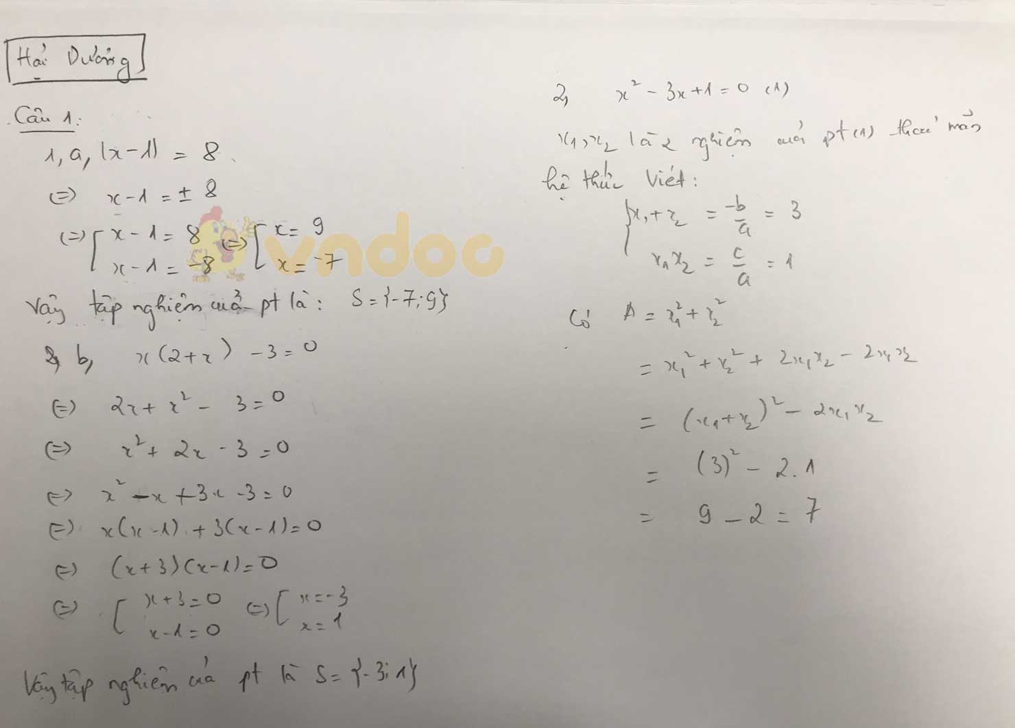 Đáp án đề thi tuyển sinh lớp 10 môn Toán tỉnh Hải Dương năm 2020