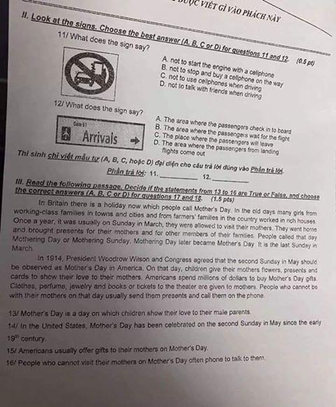 Đáp án đề thi tuyển sinh lớp 10 môn Anh TPHCM 2020