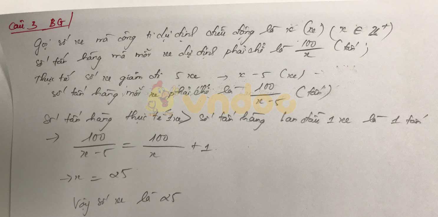 Đáp án đề thi tuyển sinh lớp 10 môn Toán tỉnh Bắc Giang năm 2020