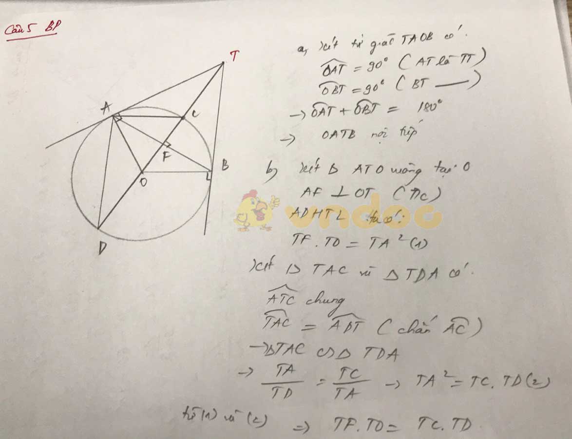 Đáp án đề thi tuyển sinh lớp 10 môn Toán tỉnh Bình Phước năm 2020