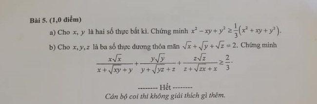 Đáp án đề thi tuyển sinh lớp 10 môn Toán tỉnh Hải Phòng năm 2020