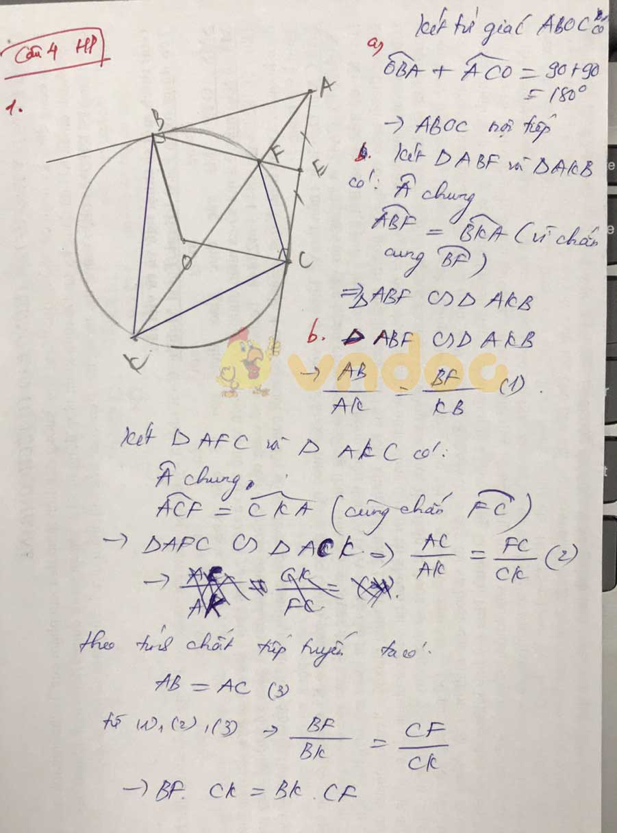 Đáp án đề thi tuyển sinh lớp 10 môn Toán tỉnh Hải Phòng năm 2020