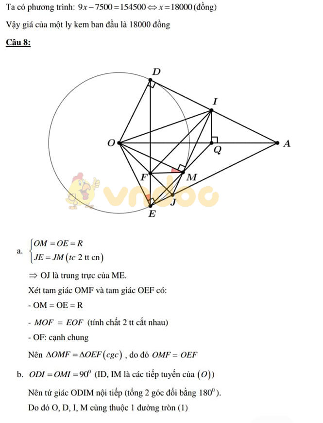 Đáp án đề thi tuyển sinh lớp 10 môn Toán TP. HCM năm 2020