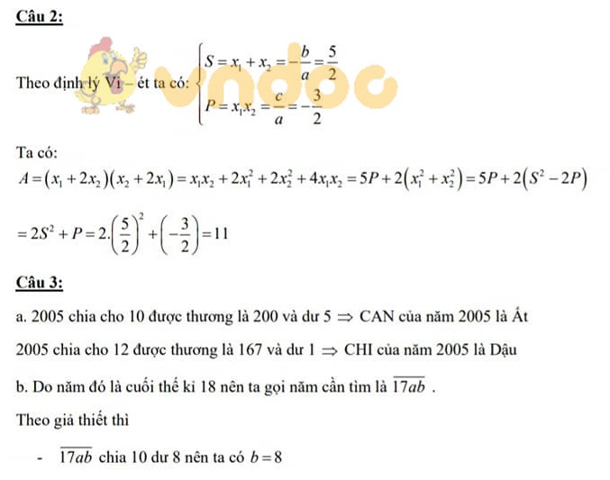 Đáp án đề thi tuyển sinh lớp 10 môn Toán TP. HCM năm 2020