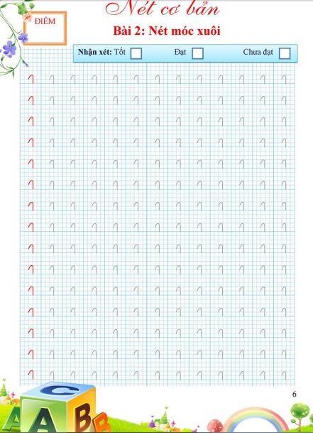 Mẫu vở luyện viết nét căn bản