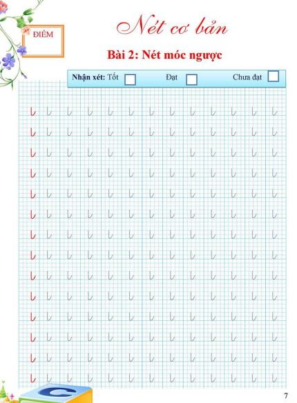 Mẫu vở luyện viết nét căn bản