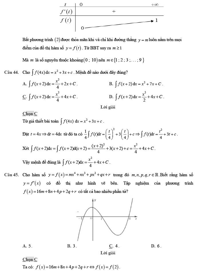 Đề minh họa môn Toán năm 2020