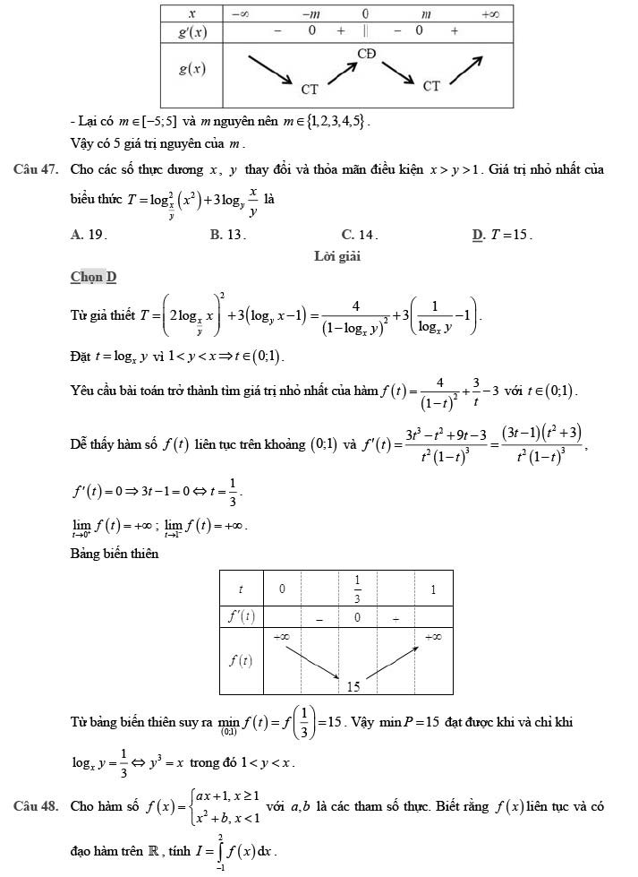 Đề minh họa môn Toán năm 2020