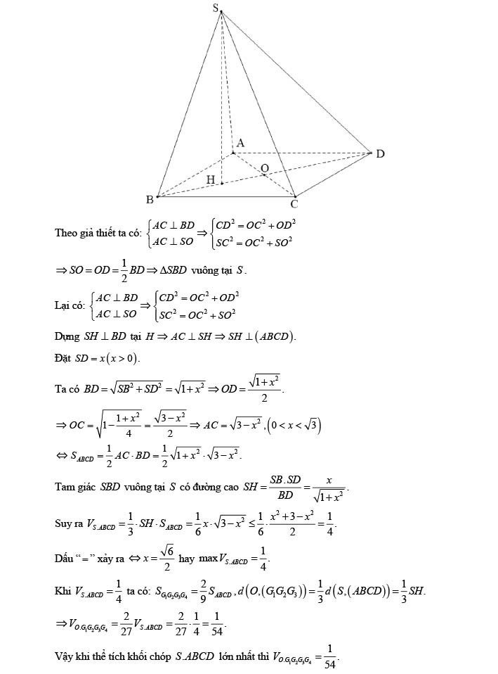 Đề minh họa môn Toán năm 2020