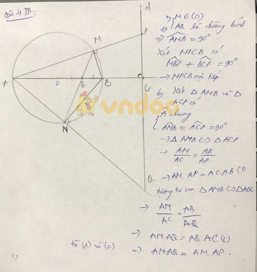Đáp án đề thi tuyển sinh lớp 10 môn Toán chuyên năm 2020 tỉnh Thái Bình