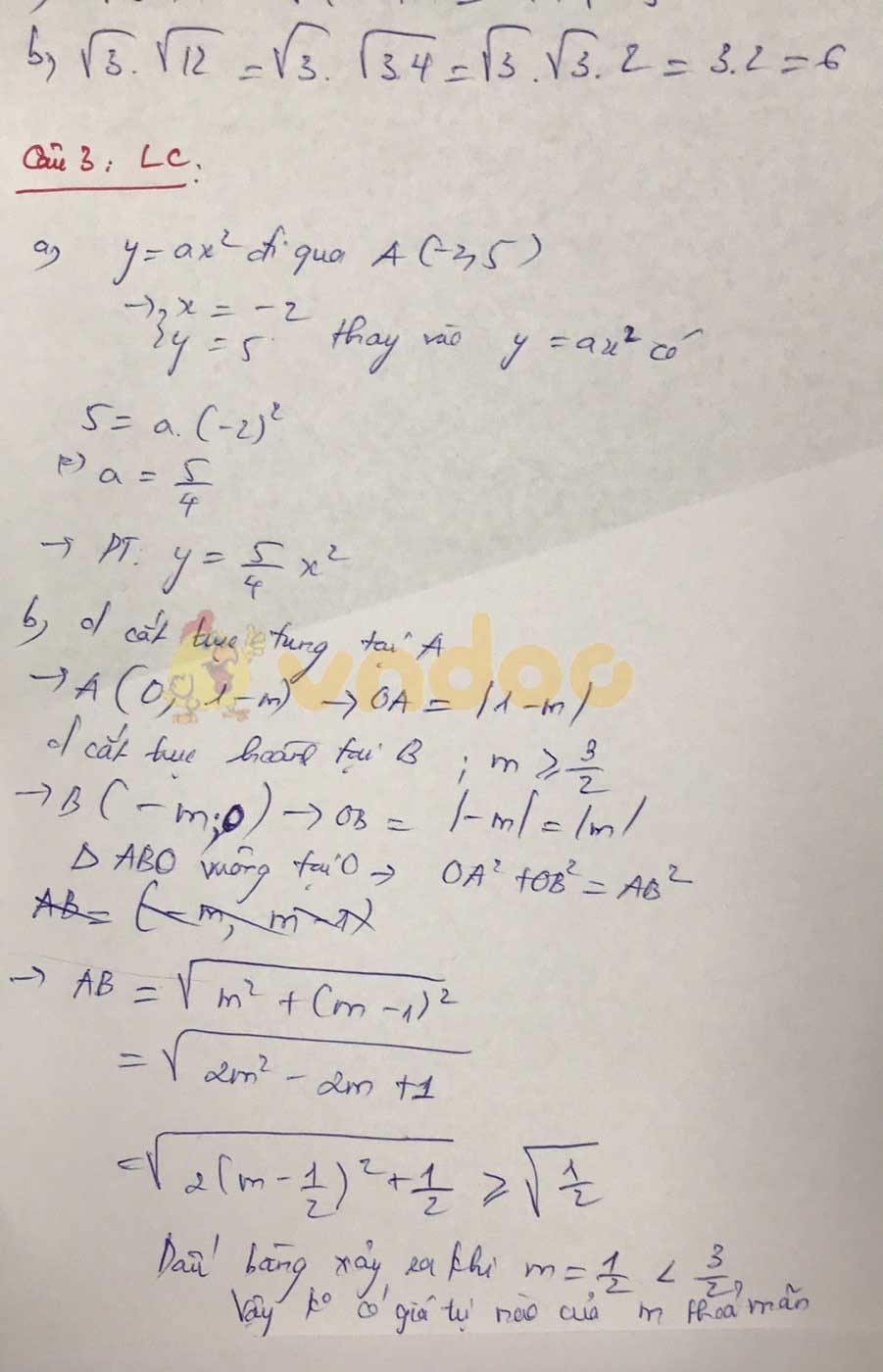Đáp án đề thi tuyển sinh lớp 10 môn Toán tỉnh Lào Cai năm 2020