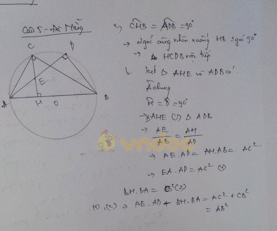 Đáp án đề thi tuyển sinh lớp 10 môn Toán tỉnh Đà Nẵng năm 2020