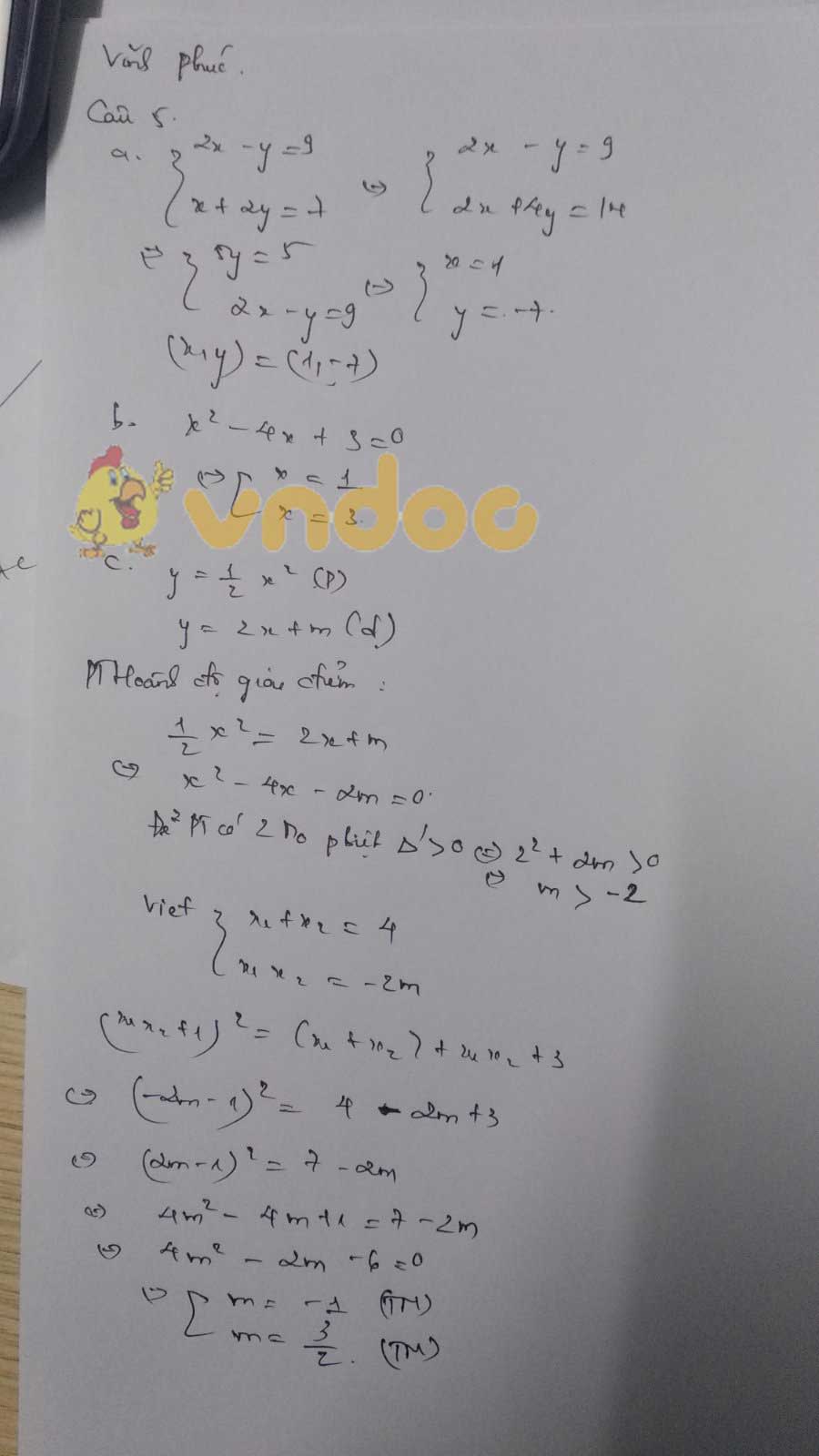Đáp án đề thi tuyển sinh lớp 10 môn Toán tỉnh Vĩnh Phúc năm 2020