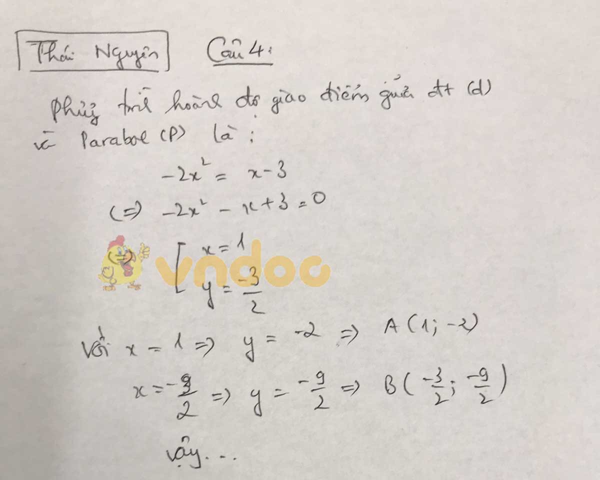 Đáp án đề thi tuyển sinh lớp 10 môn Toán tỉnh Thái Nguyên năm 2020