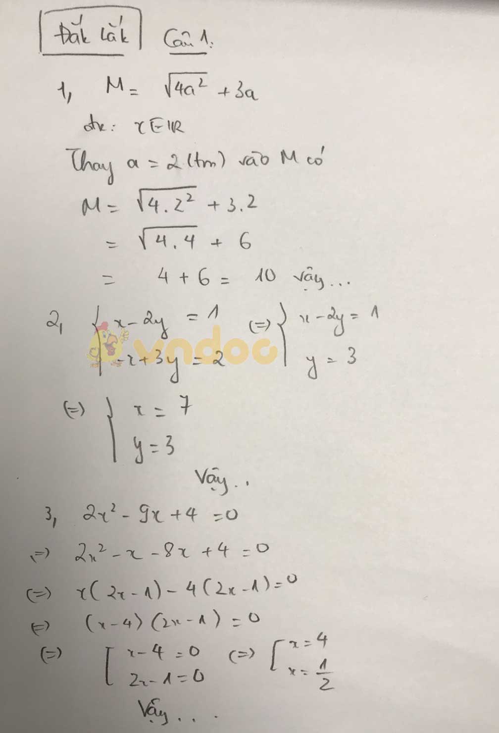 Đáp án đề thi tuyển sinh lớp 10 môn Toán tỉnh Đắk Lắk năm 2020