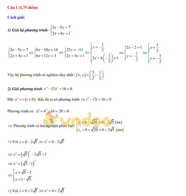 Đáp án đề thi tuyển sinh lớp 10 môn Toán tỉnh Đồng Nai năm 2020