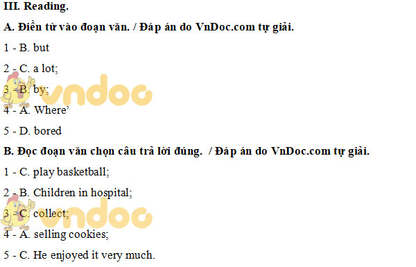 Đáp án Đề thi tuyển sinh lớp 10 môn Anh Bà Rịa Vũng Tàu năm 2020