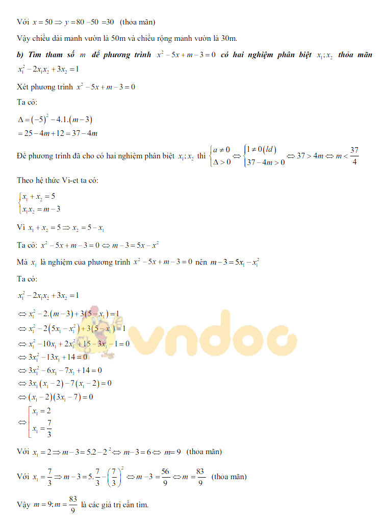 Đáp án đề thi tuyển sinh lớp 10 môn Toán tỉnh Lạng Sơn năm 2020