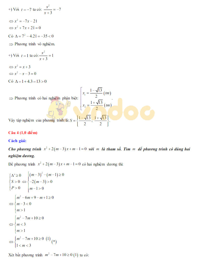 Đáp án đề thi tuyển sinh lớp 10 môn Toán tỉnh Sơn La năm 2020