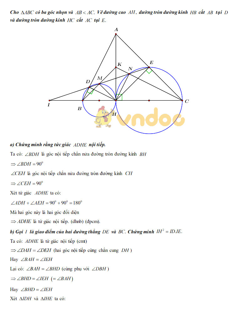 Đáp án đề thi tuyển sinh lớp 10 môn Toán tỉnh Cần Thơ năm 2020