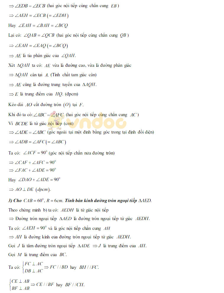 Đáp án đề thi tuyển sinh lớp 10 môn Toán tỉnh Nam Định năm 2020